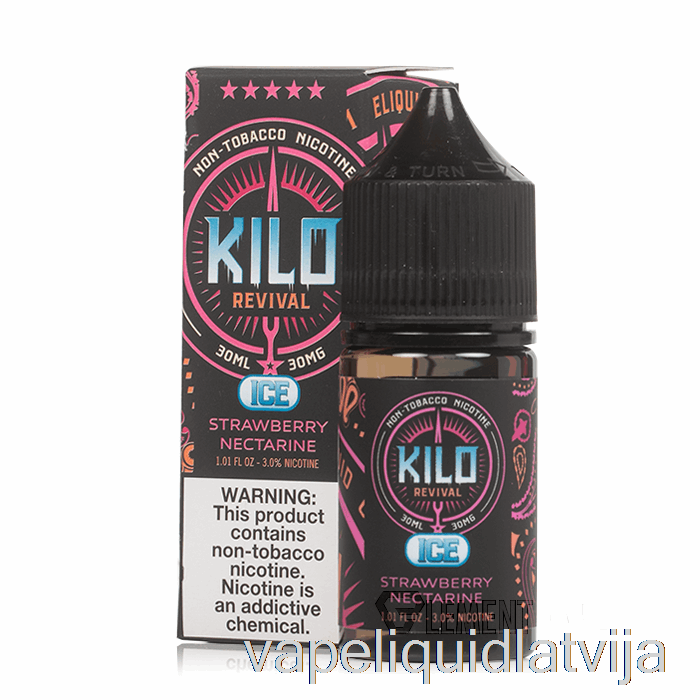 Ledus Zemeņu Nektarīns - Kilo Atdzīvināšanas Sāļi - 30ml 50mg Vape šķidrums